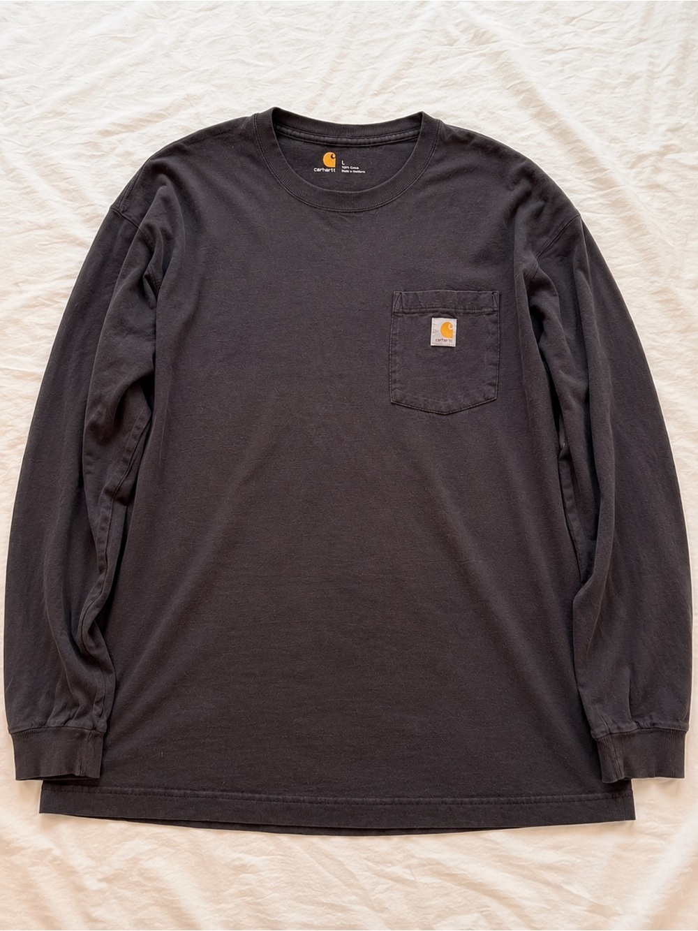 Carhartt Men’s Black Long Sleeve Pocket T-Shirt Size Large Workwear